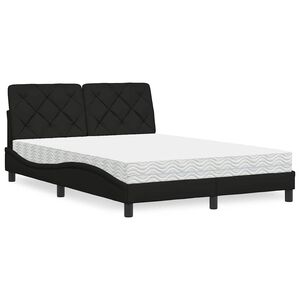 vidaXL Bed met matras stof zwart 120x200 cm