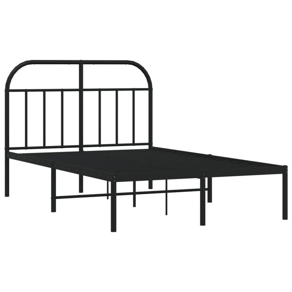 vidaXL Bedframe met hoofdbord metaal zwart 120x200 cm