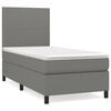 vidaXL Boxspring met matras stof donkergrijs 80x200 cm