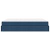 vidaXL Bedframe met matras met matras 2 pcs Blauw Stof