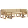 vidaXL Buiten bankenset met kussen 6 pcs Wit en Beige