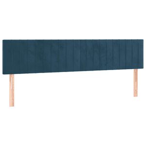 vidaXL Hoofdborden 200x5x78/88 cm fluweel donkerblauw
