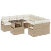 vidaXL Tuin Sofa Set 9 st 8-Aantal zitplaatsen Beige en Cr&egrave;me