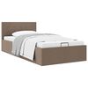 vidaXL Bedframe met hydraulische opslag stof taupe 100x200 cm