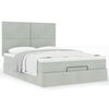 vidaXL Ottoman bed met matrassen 140x190cm fluweel lichtgrijs