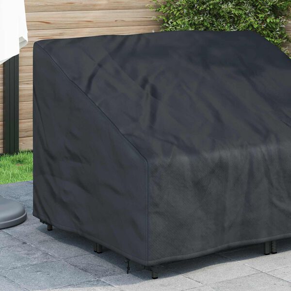 vidaXL Tuinbankhoes Zwart 130 x 95 x 40 / 80 cm 600D Oxford Stof