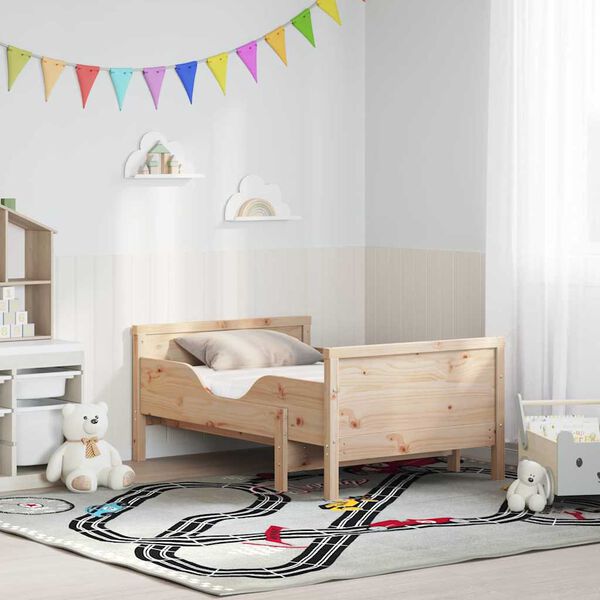 vidaXL Bedframe met matras Bruin 80 x 200 cm Massief grenenhout