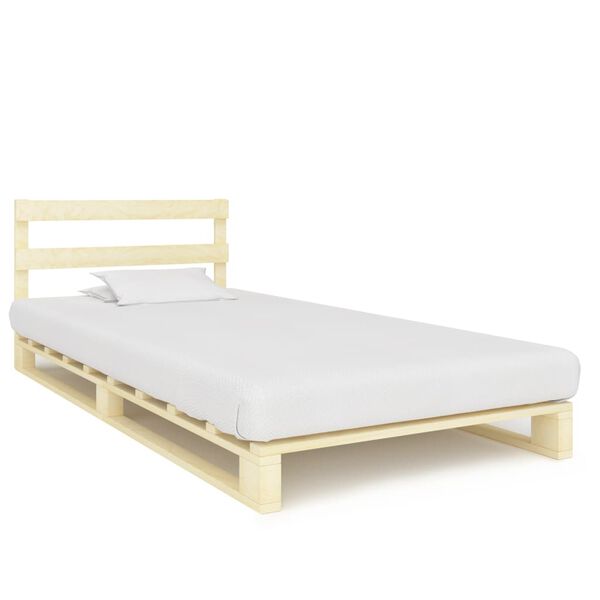 vidaXL Bedframe pallet massief grenenhout 90x200 cm