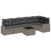 vidaXL Tuin Sofa Set met kussen 7 pcs Grijs Poly riet