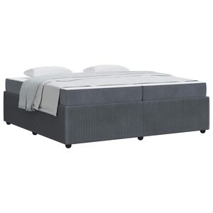 vidaXL Bedframe met matras Donkergrijs 200 x 200 cm Stof