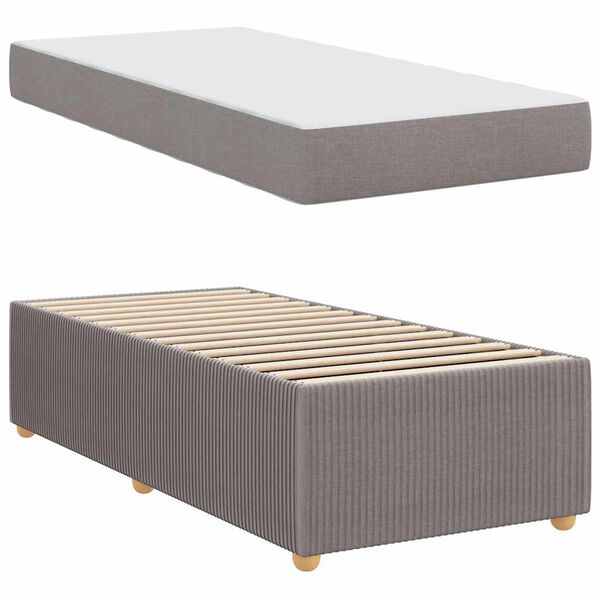 vidaXL Bedframe met matras Taupe 100 x 200 cm Stof
