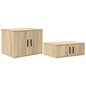 vidaXL Opbergkast 2 pcs Sonoma Eiken 127 x 41 x 40 cm Bewerkt hout