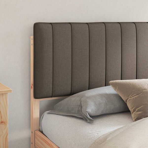 vidaXL Bedframe met Gevoerd Hoofdgedeelte Taupe 160 x 200 cm