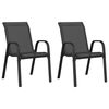vidaXL Tuinstoelen stapelbaar 2 st textileen stof zwart