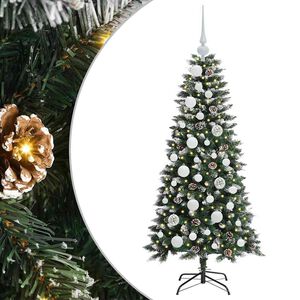 vidaXL Kunstkerstboom met 150 LED Groen 120 cm PVC en Plastic en Staal