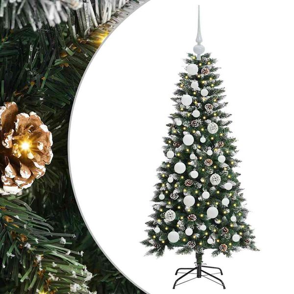 vidaXL Kunstkerstboom met 150 LED Groen 120 cm PVC en Plastic en Staal