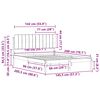 vidaXL Bedframe met Gevoerd Hoofdgedeelte Lichtgrijs 140 x 200 cm