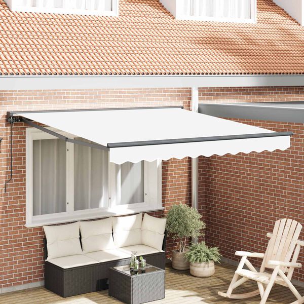 vidaXL Zijde Frame Wit 350 x 250 cm Polyester met PU-coating