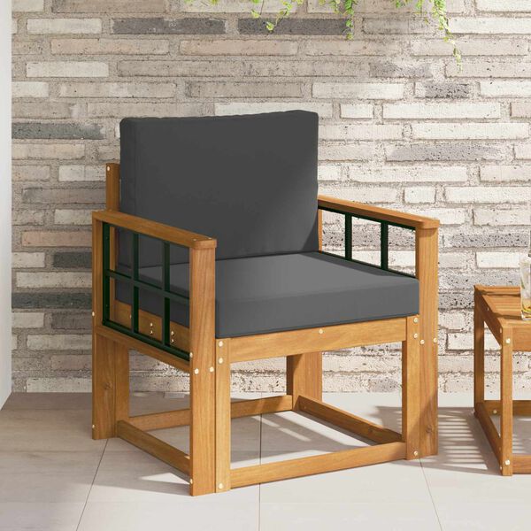 vidaXL Tuinbank Massief Acaciahout en Polyester Naturel