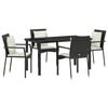 vidaXL Tuin eettafelset 5 st Zwart poly rattan