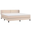 vidaXL Boxspring met matras kunstleer cappuccinokleurig 180x200 cm