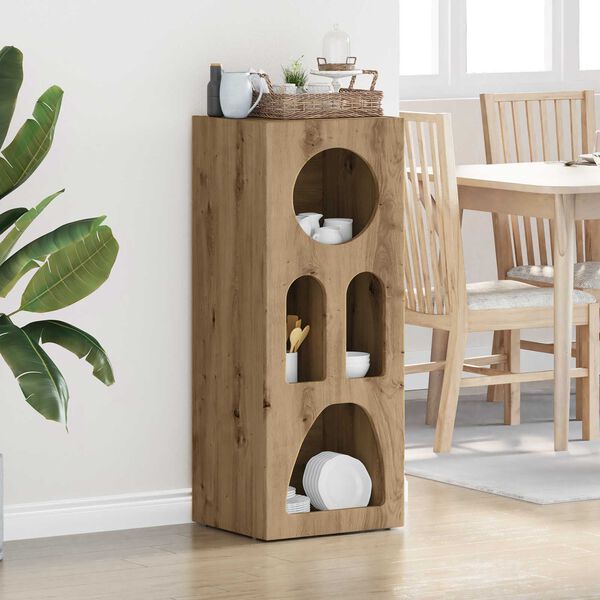 vidaXL Dressoir Artisan Eiken 40 x 35 x 100,5 cm Bewerkt hout