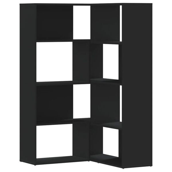 vidaXL Boekenkast 4-laags hoek 85x85x140 cm bewerkt hout zwart