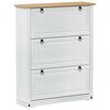 vidaXL Schoenenkast Corona Wit 99 x 32 x 122 cm Massief grenenhout