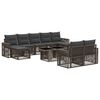 vidaXL Tuinbankenset 10 st Grijs en Donkergrijs poly rattan