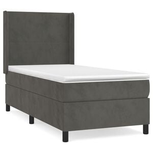 vidaXL Boxspring met matras fluweel donkergrijs 80x200 cm