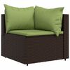 vidaXL 3-delige Loungeset met kussens poly rattan bruin