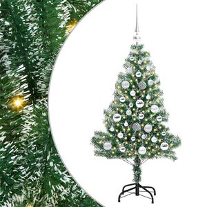 vidaXL Kunstmatige Kerstboom Sneeuw Gevlochten met LED Licht 120 cm