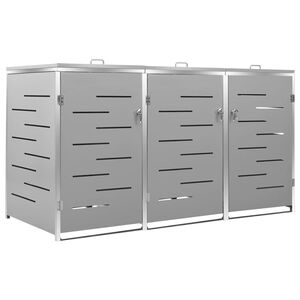vidaXL Containerberging driedubbel 207x77,5x115 cm roestvrij staal