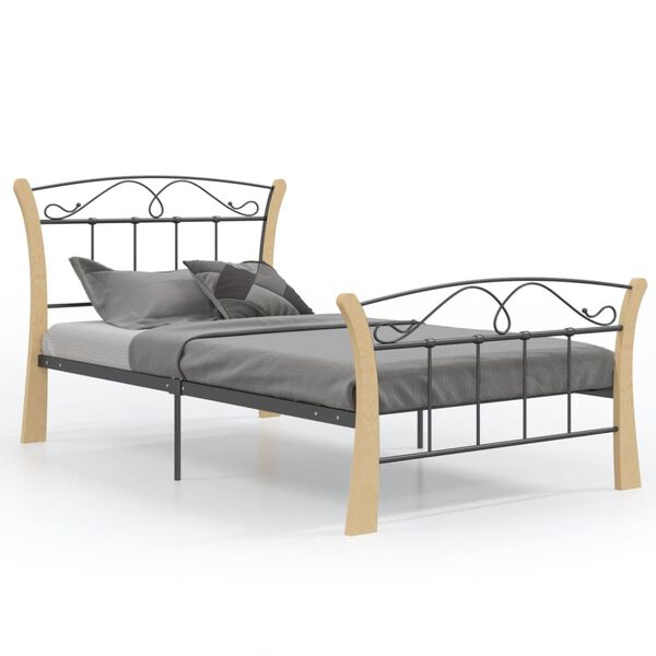 vidaXL Bedframe metaal zwart 100x200 cm