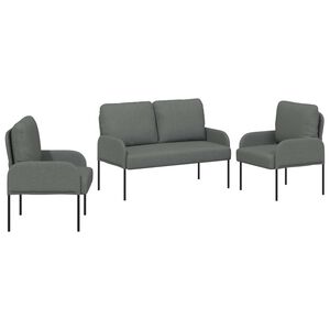 vidaXL Sofa-Sets 3 st Donkergrijs Multiplex
