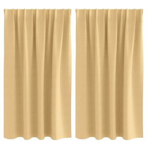 vidaXL Zwart-out Gordijnen met Ringen 2 st Beige 140 x 140 cm
