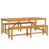 vidaXL Tuin eettafelset 3 st Bruin 200 x 90 x 74 cm Massief Acaciahout