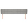 vidaXL Hoofdbord met randen 163x23x78/88 cm stof lichtgrijs