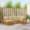 vidaXL Sofa-Sets 6 pcs Natuurlijk en Beige Massief Acaciahout