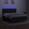 vidaXL Boxspring met matras en LED stof zwart 180x200 cm