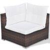 vidaXL 6-delige Loungeset met kussens poly rattan bruin
