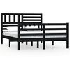 vidaXL Bedframe massief hout zwart 135x190 cm