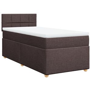 vidaXL Boxspring met matras stof donkerbruin 80x200 cm