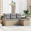 vidaXL Tuin Sofa Set met opslag 4 pcs Beige poly rattan