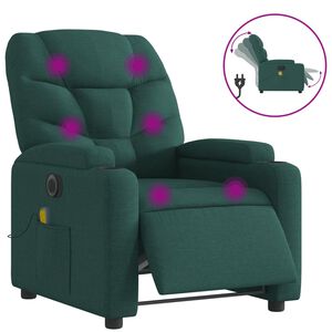 vidaXL Massagestoel elektrisch verstelbaar stof donkergroen