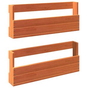 vidaXL Schoenenrekken 2 st 59x8,5x23,5 cm massief grenenhout wasbruin