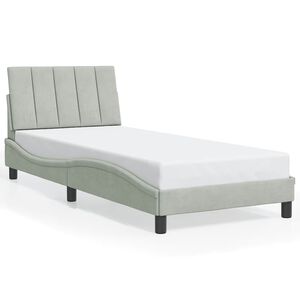 vidaXL Bedframe zonder matras "Hanko" 80x200 cm fluweel lichtgrijs