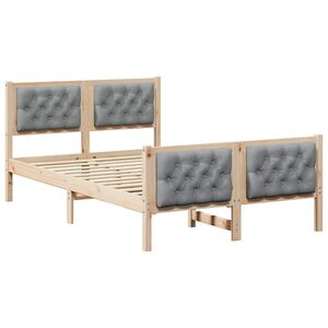 vidaXL Bedframe Lichtgrijs 120 x 200 cm Massief grenenhout