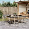 vidaXL 9-delige Tuinset met kussens poly rattan gemengd beige