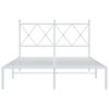 vidaXL Bedframe met hoofdbord metaal wit 120x190 cm